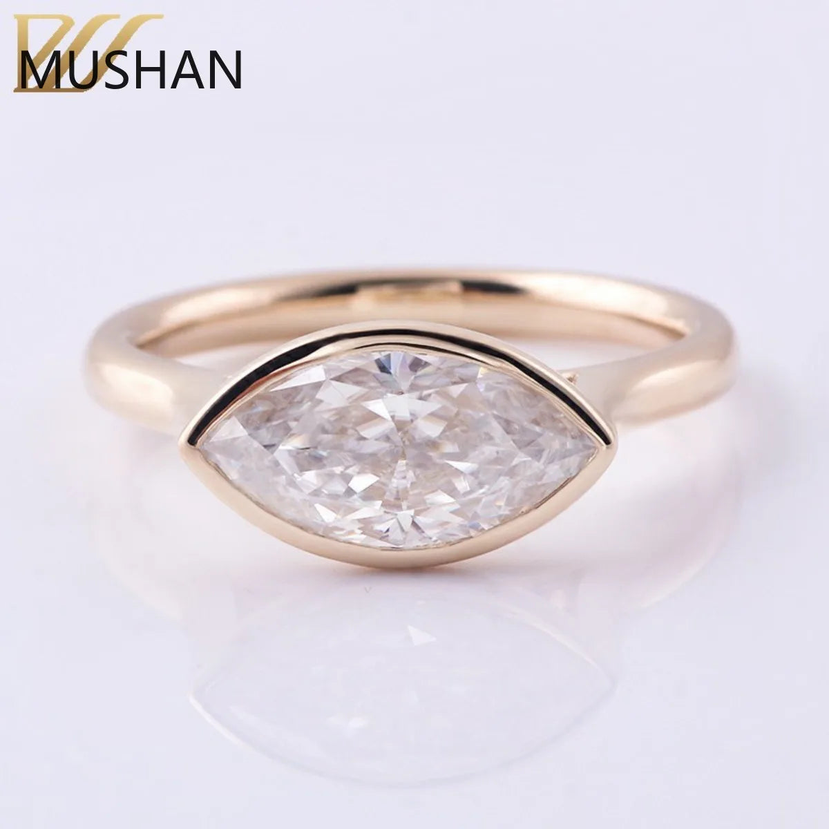 MUSHAN Luxury Custom 14K 18K Gold Rings Band Jewelry With Moissanite Diamond Lab Grown Gemstones Diamond Wedding Ring For Women