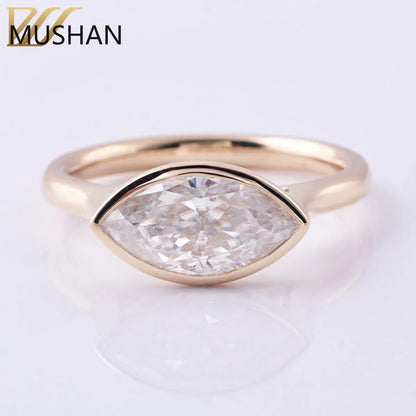 MUSHAN Luxury Custom 14K 18K Gold Rings Band Jewelry With Moissanite Diamond Lab Grown Gemstones Diamond Wedding Ring For Women