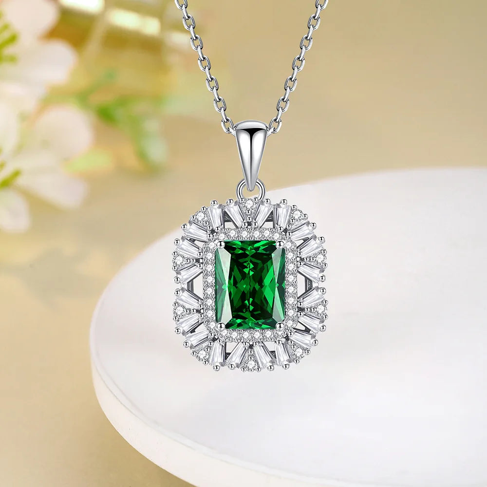 MUSHAN Luxury Jewelry S925 Sterling Silver Yellow Diamond Sugar Cube Jewelry Pendant Necklace Female Ice Flower Cut High Carbon