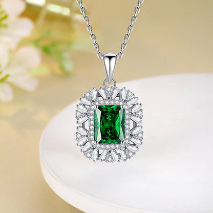 MUSHAN Luxury Jewelry S925 Sterling Silver Yellow Diamond Sugar Cube Jewelry Pendant Necklace Female Ice Flower Cut High Carbon