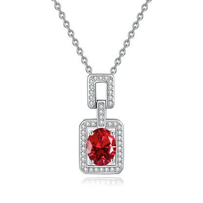 MuShan Jewelry 925 Sterling Silver Necklace Pendant Chain HCD Diamonds Bachelorette Gift Daughter Gift Women Necklaces Jewelry