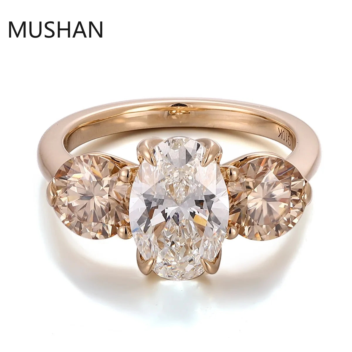 MUSHAN Luxury Custom 14K 18K Gold Rings Band Jewelry With Moissanite Diamond Lab Grown Gemstones Diamond Wedding Ring For Women