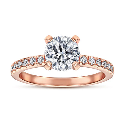 Anillo de plata de ley 925 marca MuShan con circonita de grado 5A, corazón para compromiso para ella, joyería fina bañada en oro de 18 quilates