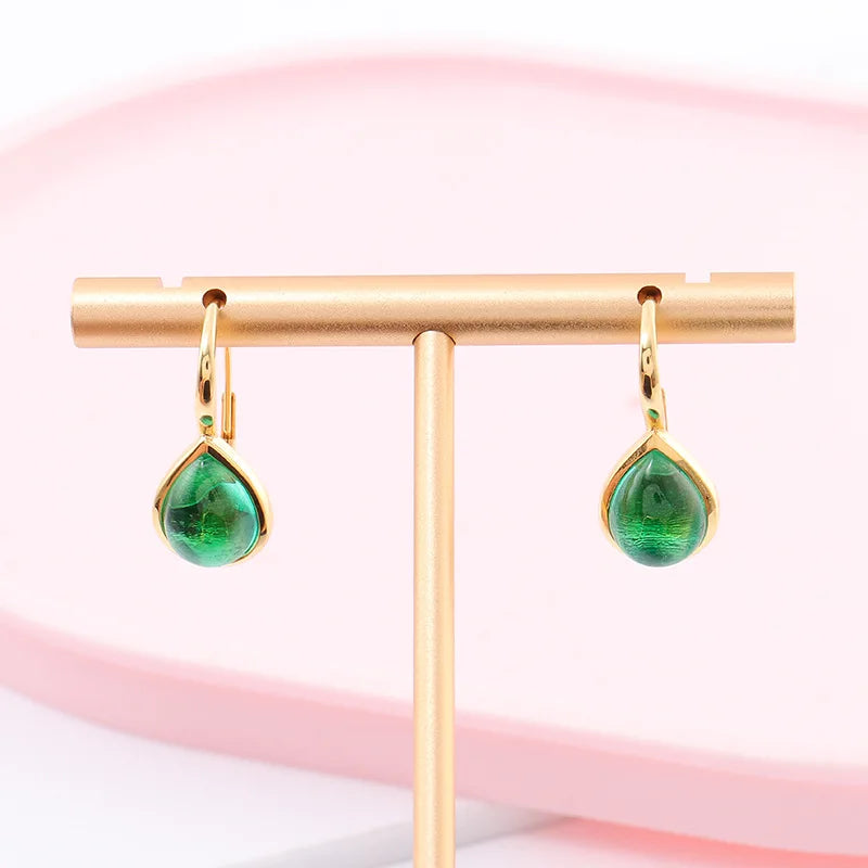 MUSHAN Custom Jewelry 14k 18k Gold 925 Sterling Silver Stud Drop Earrings Lab Grown Emerald Women Pendant Earrings Gold Jewelry