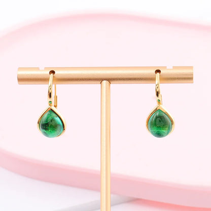 MUSHAN Custom Jewelry 14k 18k Gold 925 Sterling Silver Stud Drop Earrings Lab Grown Emerald Women Pendant Earrings Gold Jewelry