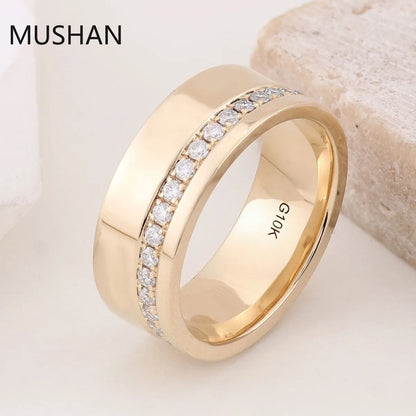 MUSHAN Luxury Custom 14K 18K Gold Rings Band Jewelry With Moissanite Diamond Lab Grown Gemstones Diamond Wedding Ring For Women