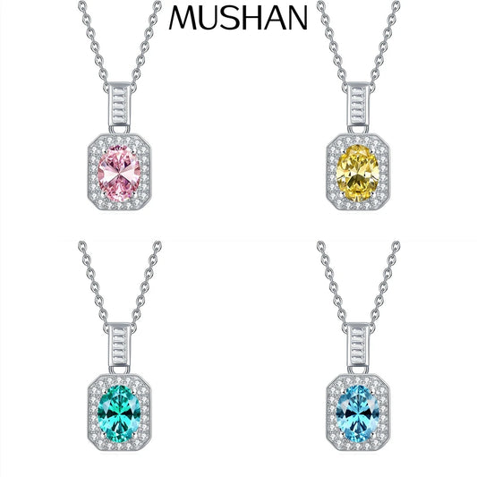 Collier ras-du-cou en argent sterling 925 MuShan Jewelry, chaîne avec diamants HCD, cadeau d'anniversaire, bijoux élégants pour femmes