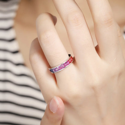 MUSHAN Custom Jewelry 925 Sterling Silver Ring Lab Blue Sapphire Heart Modern Ring for Women 18K Gold Plated Anniversary Rings