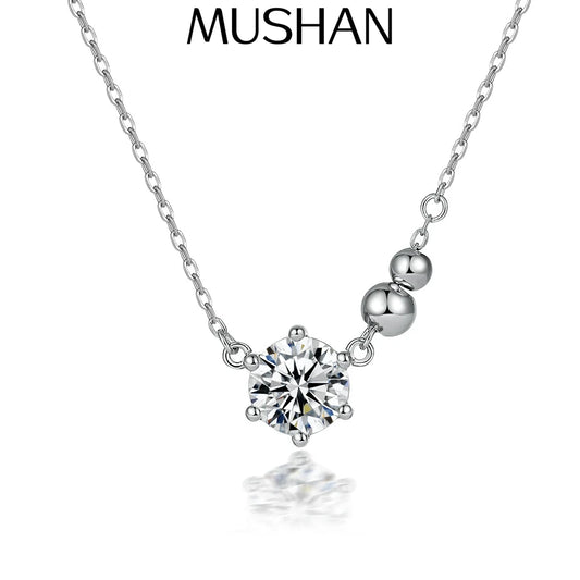 MuShan Luxury Jewelry 925 Sterling Silver Necklace Zircon 7A Infinity Office for Bride Real Gold Plated Premium Jewelry Pendant