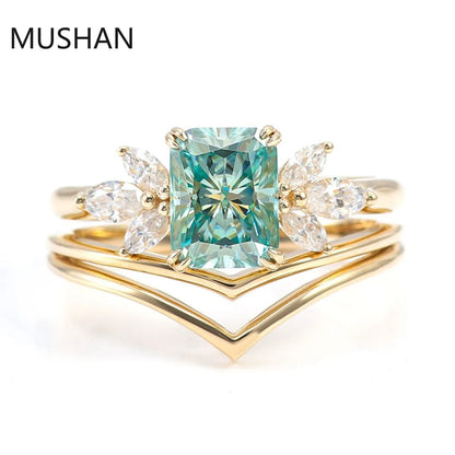 MUSHAN Luxury Custom 14K 18K Gold Rings Band Jewelry With Moissanite Diamond Lab Grown Gemstones Diamond Wedding Ring For Women
