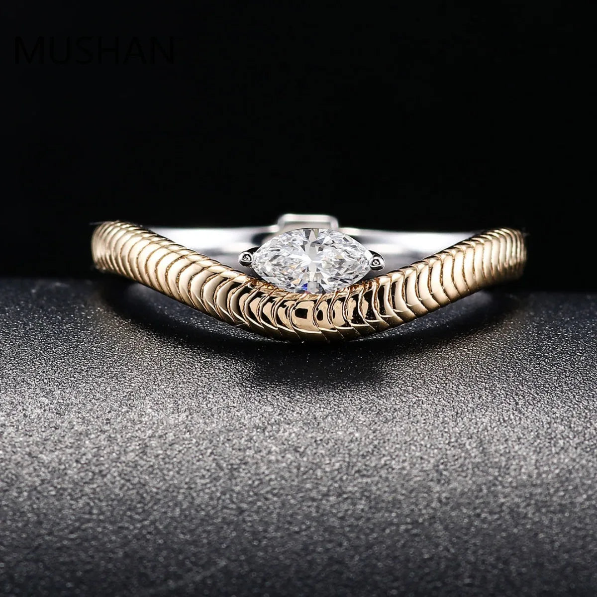 MUSHAN Luxury Custom 14K 18K Gold Rings Band Jewelry With Moissanite Diamond Lab Grown Gemstones Diamond Wedding Ring For Women