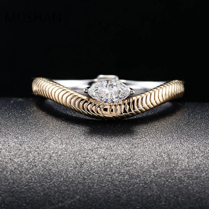 MUSHAN Luxury Custom 14K 18K Gold Rings Band Jewelry With Moissanite Diamond Lab Grown Gemstones Diamond Wedding Ring For Women