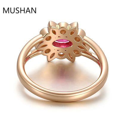 MUSHAN Luxury Custom 14K 18K Gold Rings Band Jewelry With Moissanite Diamond Lab Grown Gemstones Diamond Wedding Ring For Women
