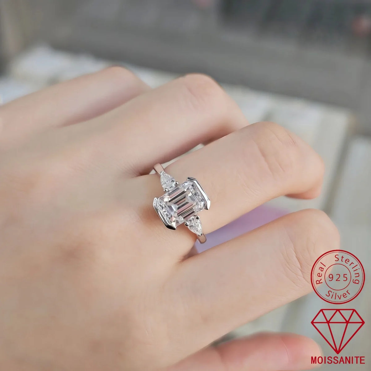 MUHAN Luxury Jewelry  925 Sterling Silver Ring Wedding Band  Women GRA Certificate Moissanite Diamond Rings D Color Fine Jewelry