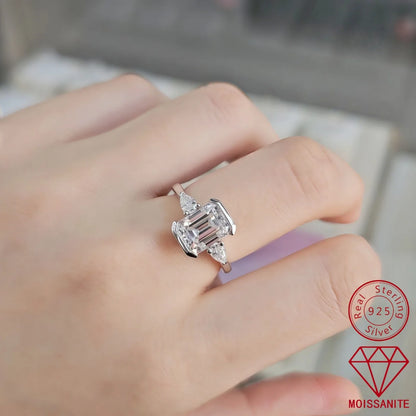 MUHAN Luxury Jewelry  925 Sterling Silver Ring Wedding Band  Women GRA Certificate Moissanite Diamond Rings D Color Fine Jewelry