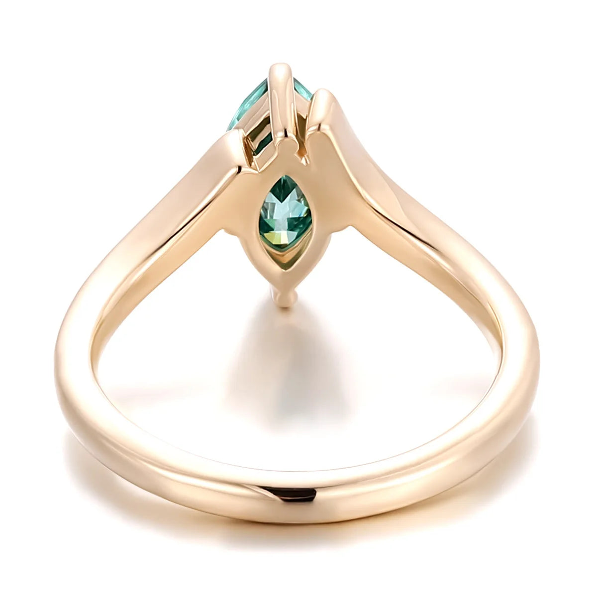 MUSHAN Joyería a medida, anillos de compromiso con diamante de moissanita verde en forma de marquesa de 2 quilates, oro de 18k, joyería en oro de 10k, 14k y 18k para mujer