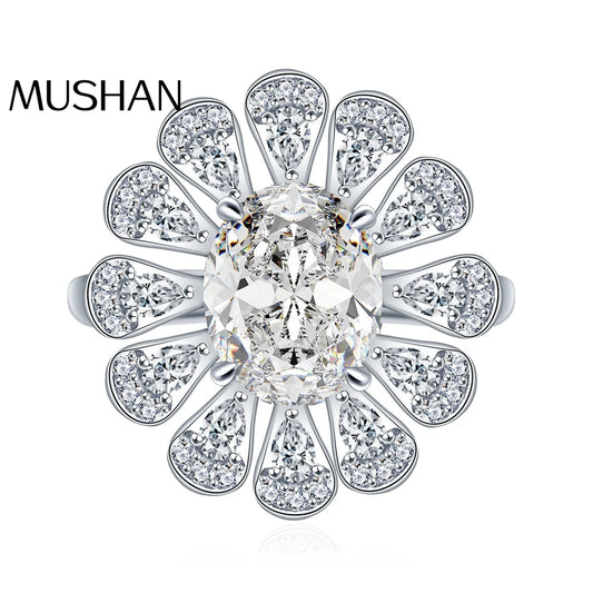 MuShan Brand Jewelry 925 Sterling Silver Ring Band Moissanite Diamond Wedding Rings D Color VVS1 Women MST Patent Fine Jewelry