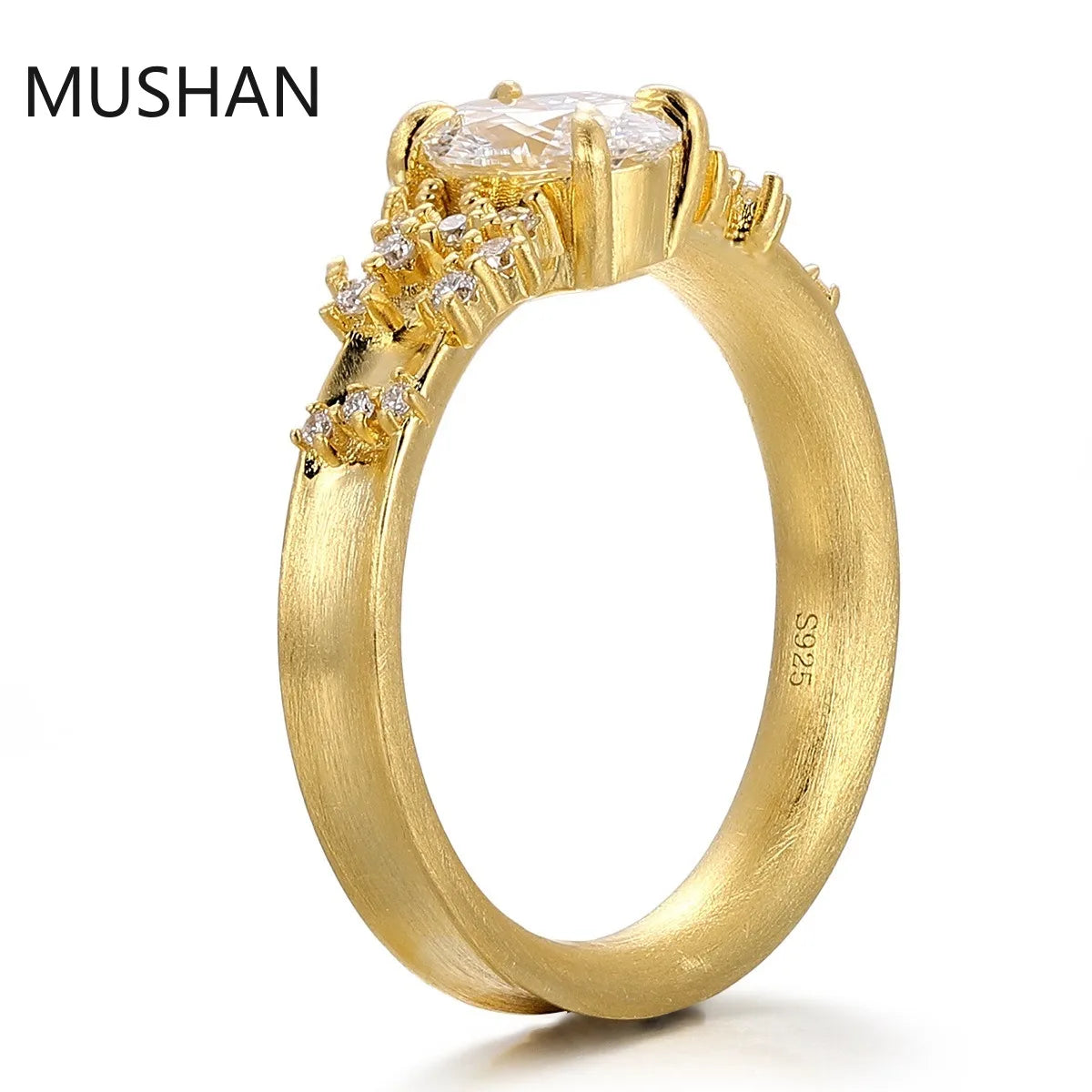 MUSHAN Luxury Custom 14K 18K Gold Rings Band Jewelry With Moissanite Diamond Lab Grown Gemstones Diamond Wedding Ring For Women