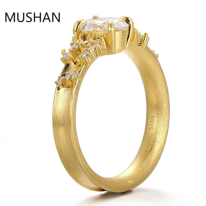 MUSHAN Luxury Custom 14K 18K Gold Rings Band Jewelry With Moissanite Diamond Lab Grown Gemstones Diamond Wedding Ring For Women