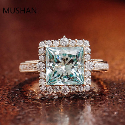 MUSHAN Luxury Custom 14K 18K Gold Rings Band Jewelry With Moissanite Diamond Lab Grown Gemstones Diamond Wedding Ring For Women