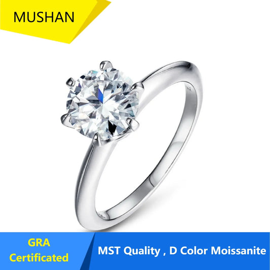 MUHAN Luxury Jewelry  925 Sterling Silver Ring Wedding Band  Women GRA Certificate Moissanite Diamond Rings D Color Fine Jewelry
