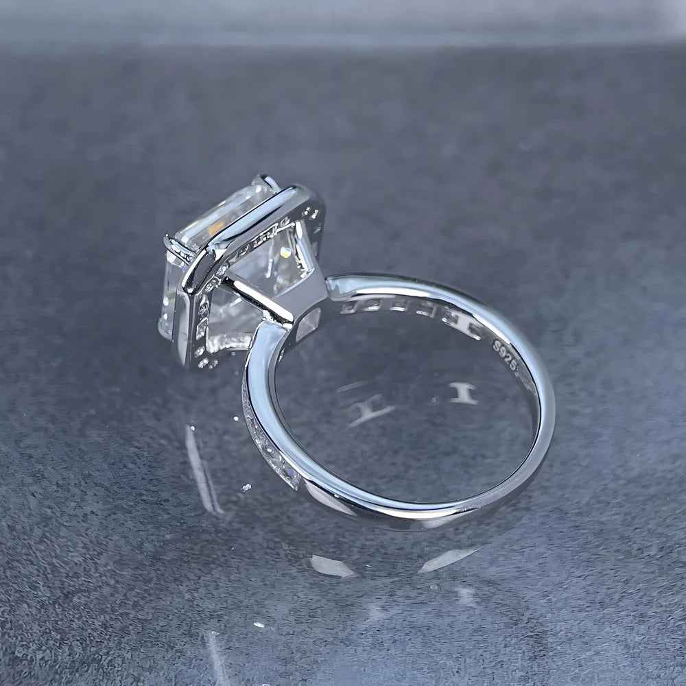 Anillo de lujo MUSHAN de plata de ley 925 con moissanita VVS, anillo casual para esposa, chapado en oro auténtico de 18K, anillos con patente MST