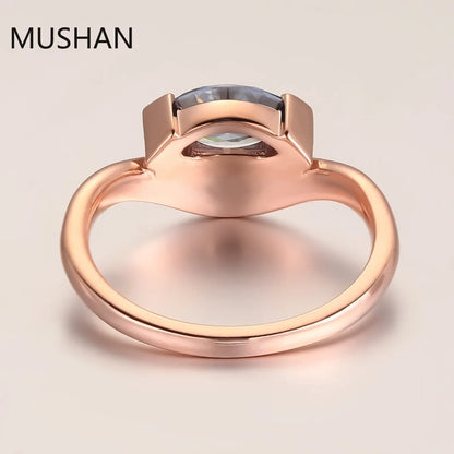 MUSHAN Luxury Custom 14K 18K Gold Rings Band Jewelry With Moissanite Diamond Lab Grown Gemstones Diamond Wedding Ring For Women