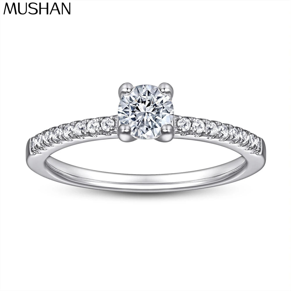 MuShan Jewelry 925 Sterling Silver Ring Wedding Band HCD Gemstones Best Friend Gift Premium Jewelry Women Rings Fine Jewelry