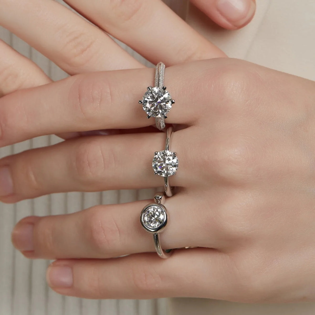 Bague de mariage en argent sterling 925 MUHAN Luxury Jewelry pour femme, diamant moissanite couleur D avec certificat GRA, bijou raffiné