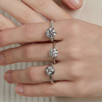 Bague de mariage en argent sterling 925 MUHAN Luxury Jewelry pour femme, diamant moissanite couleur D avec certificat GRA, bijou raffiné