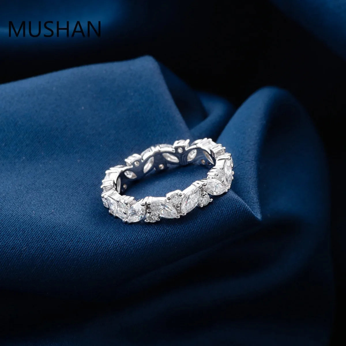 MUSHAN Luxury Custom 14K 18K Gold Rings Band Jewelry With Moissanite Diamond Lab Grown Gemstones Diamond Wedding Ring For Women